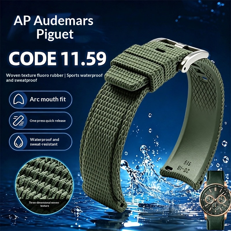 Audemars Piguet Watch Code 11.59 - Pulseira de Borracha FKM com Extremidade