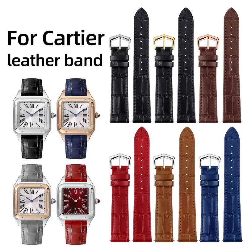 Cartier Watch Santos - Pulseira de couro genuíno de 15mm,