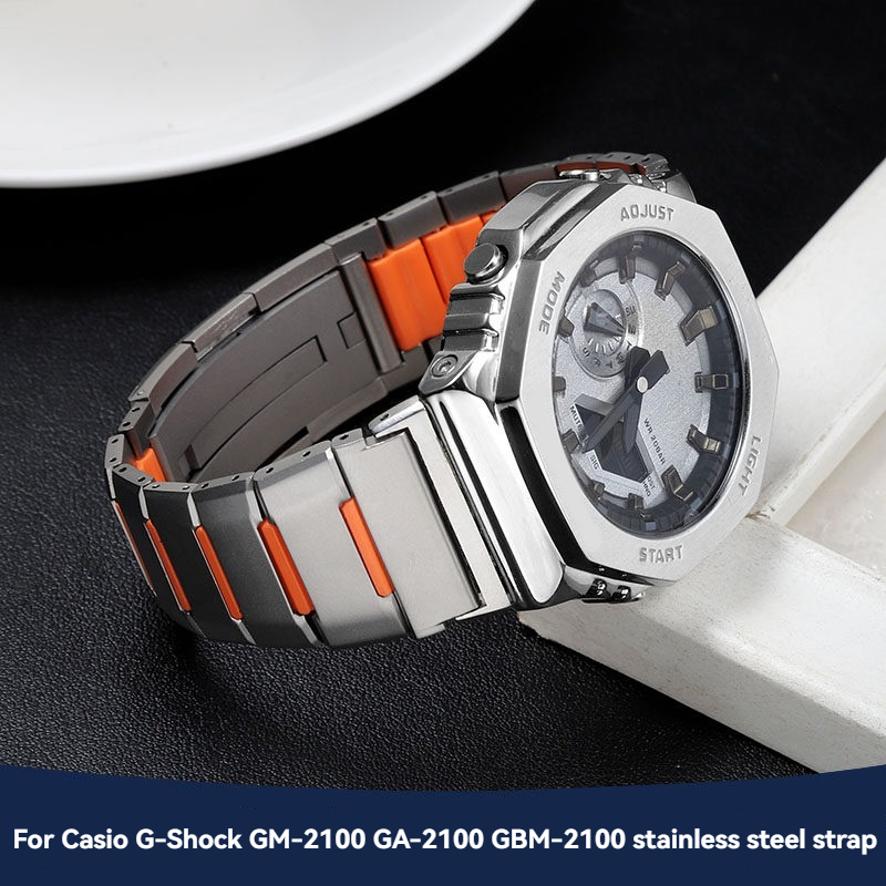 Casio Watch G-Shock Ga-2100 - Pulseira Octogonal de Aço Inoxidável para