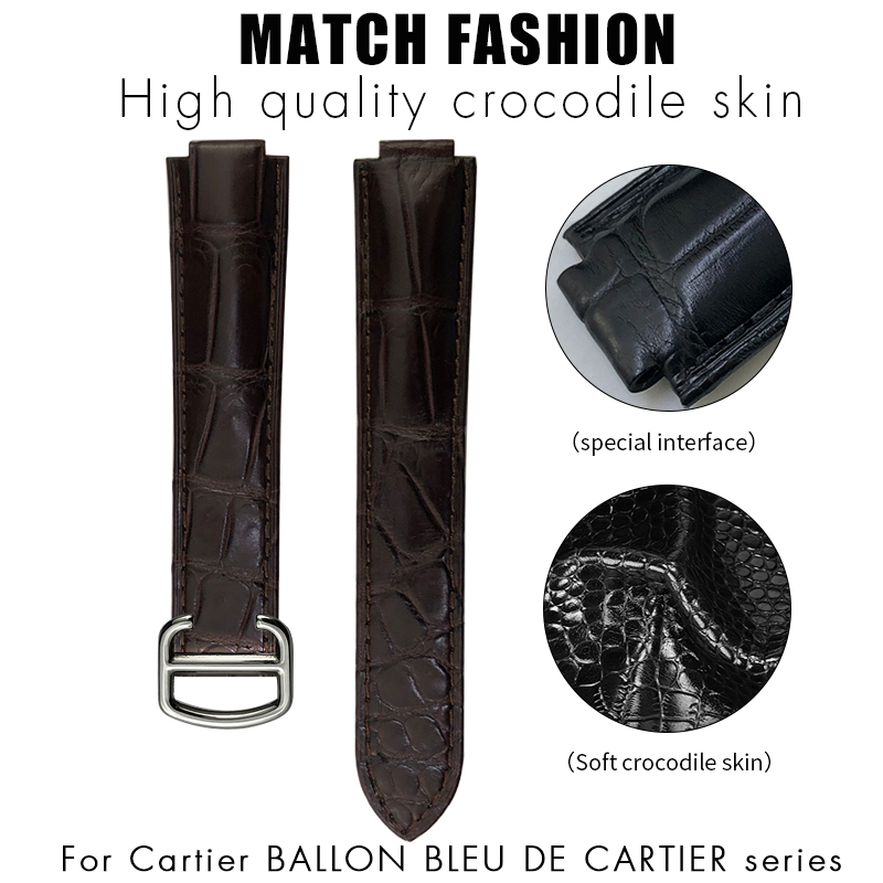 Cartier Watch Ballon Bleu - Pulseira de relógio de crocodilo, pulseira