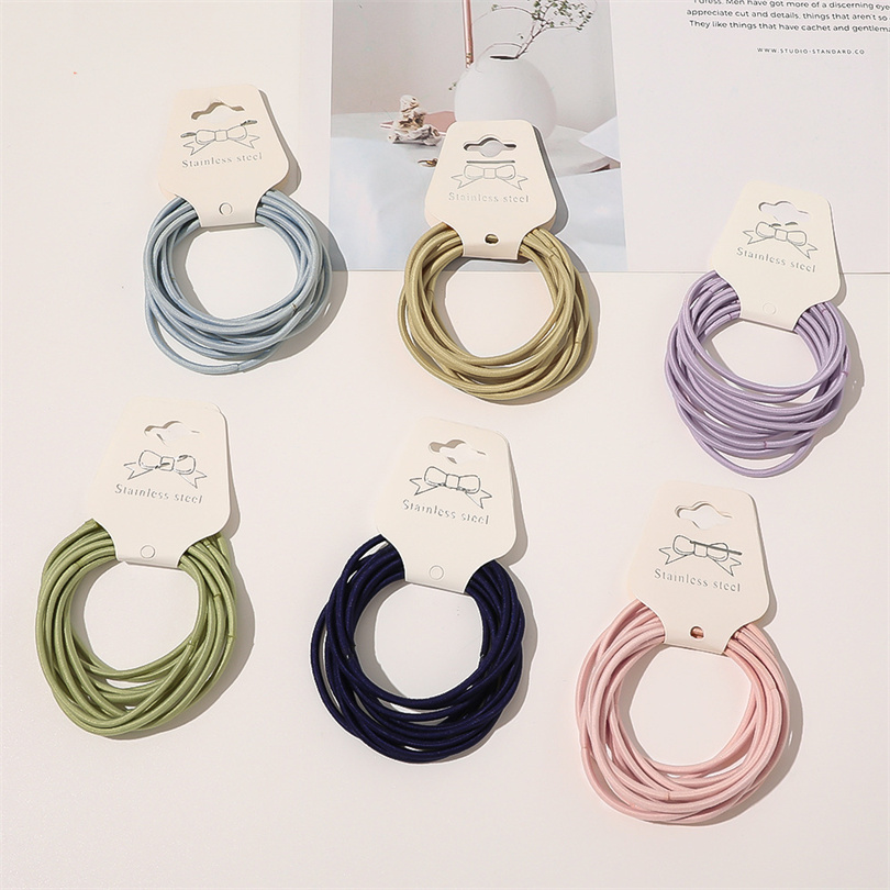 Silicone Band Women - 10pcs mulheres meninas simples básico elástico