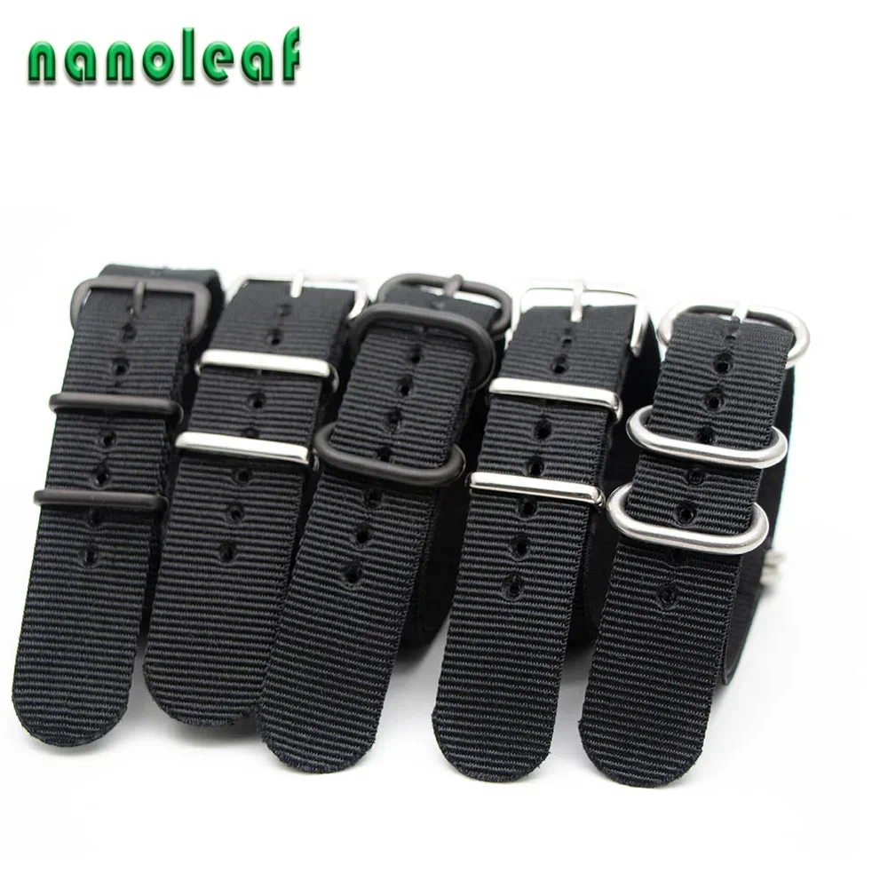Nato Strap Nylon - Pulseira de relógio de náilon preta