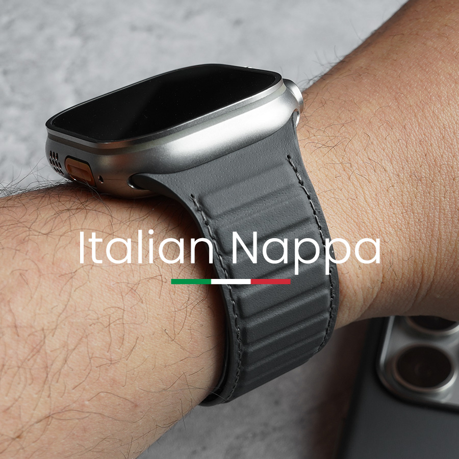Suede Strap Watch - Pulseira magnética nappa genuína para apple