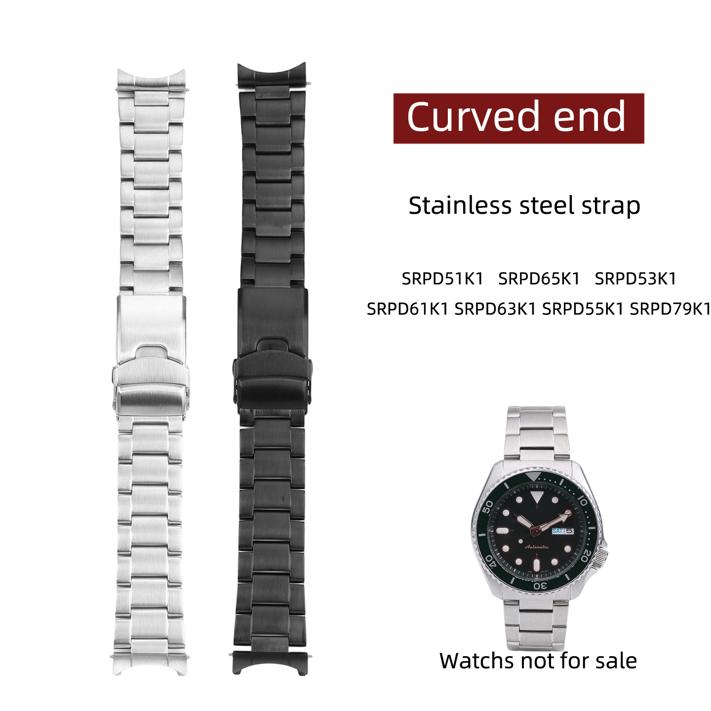 Seiko Watch 5 Sports - Pulseira de aço inoxidável com extremidade