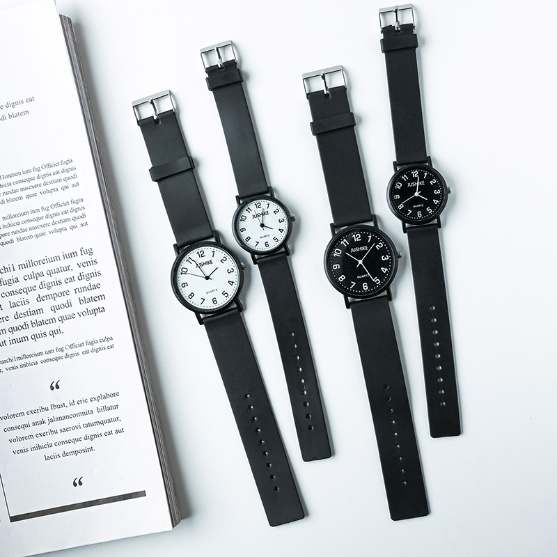 Silicone Band Women - Simples relógio preto relógios de quartzo