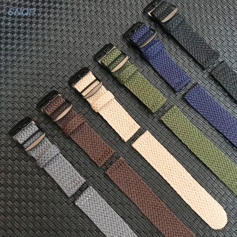 20mm 22mm preto marinho cor só - Perlon Strap Woven avaliação e preço