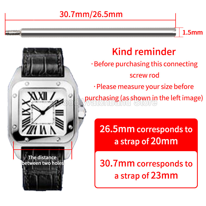 Barra de Conexão Rosqueada par - Cartier Watch Santos avaliação e preço