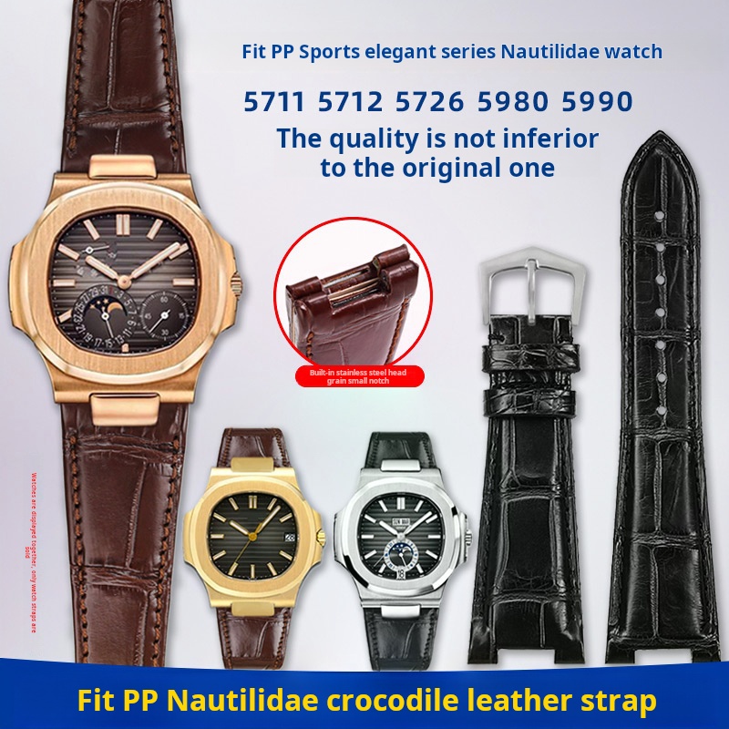 Pulseira de relógio de couro d - Patek Philippe Watch Nautilus avaliação e preço