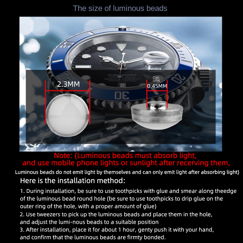 2.3x0.45mm pip luminoso para s - Rolex Watch Submariner avaliação e preço
