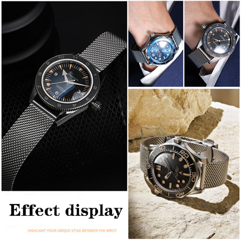 Aço inoxidável malha Milanese  - Omega Watch Seamaster avaliação e preço
