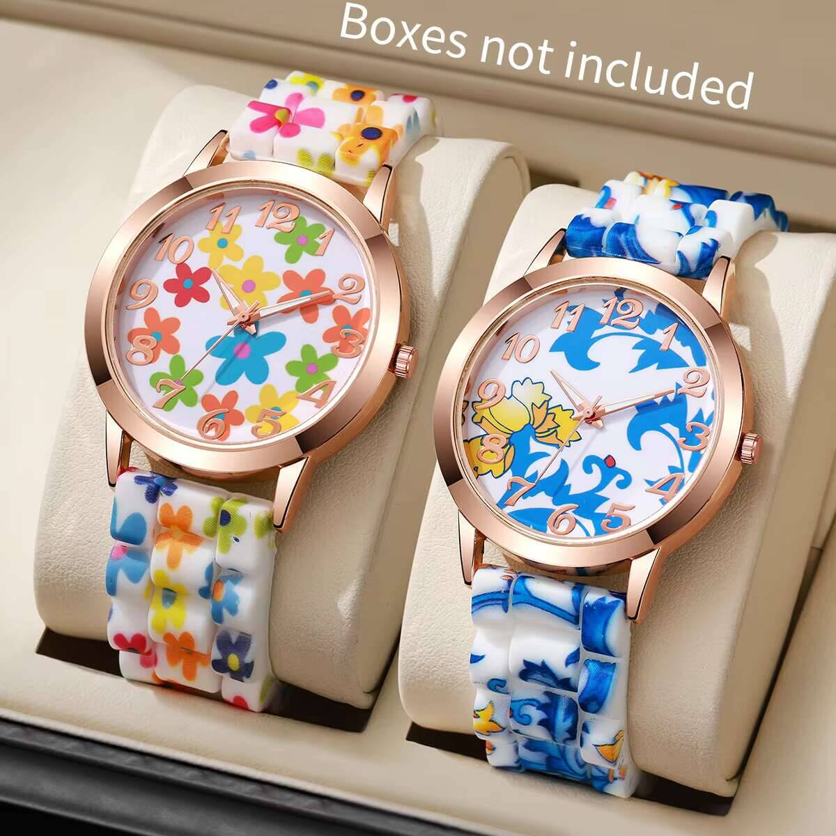 2 peças de relógios femininos  - Silicone Band Women avaliação e preço