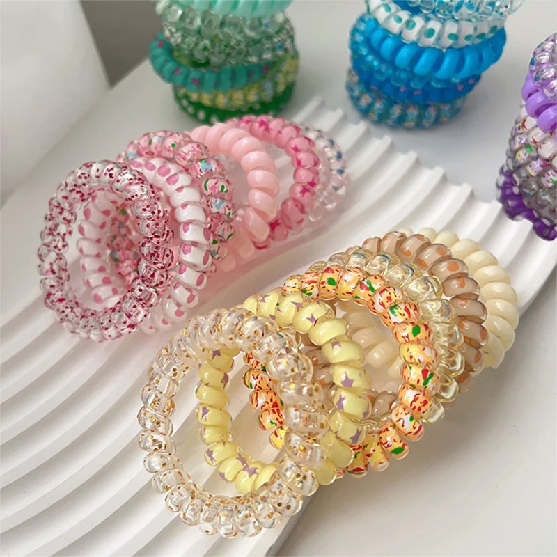 6pcs Laços de Cabelo em Resina - Silicone Band Women avaliação e preço